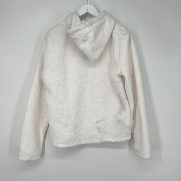 Fila Women's Josephine Sherpa Embroidered Logo Crop Hoodie White Medium NWT - Picture 5 of 11